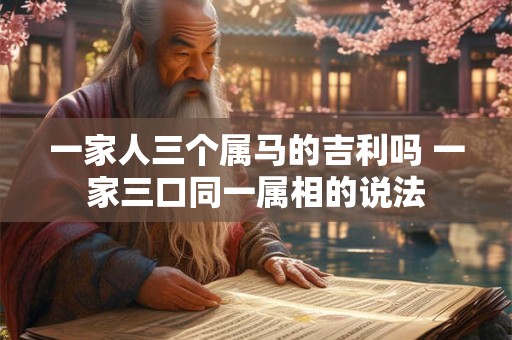 一家人三个属马的吉利吗 一家三口同一属相的说法