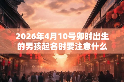 2026年4月10号卯时出生的男孩起名时要注意什么