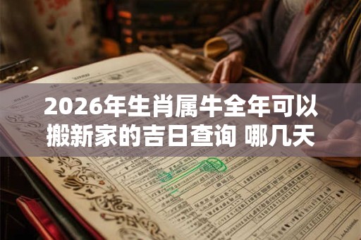2026年生肖属牛全年可以搬新家的吉日查询 哪几天日子好