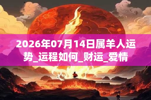 2026年07月14日属羊人运势_运程如何_财运_爱情 2026年07月14日属羊人运势_运程如何_财运_爱情