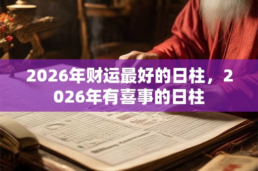 2026年财运最好的日柱，2026年有喜事的日柱