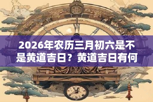 2026年农历三月初六是不是黄道吉日？黄道吉日有何说法？