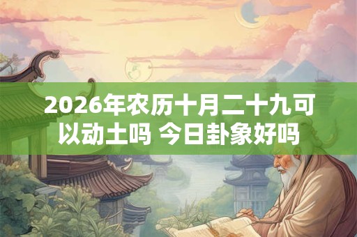2026年农历十月二十九可以动土吗 今日卦象好吗