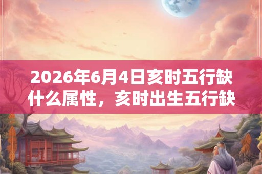 2026年6月4日亥时五行缺什么属性，亥时出生五行缺什么