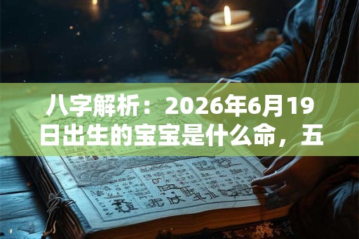 八字解析:2026年6月19日出生的宝宝是什么命,五行缺什么 八字解析:2026年6月19日出生的宝宝是什么命,五行缺什么