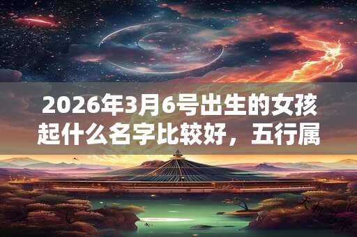 2026年3月6号出生的女孩起什么名字比较好，五行属什么
