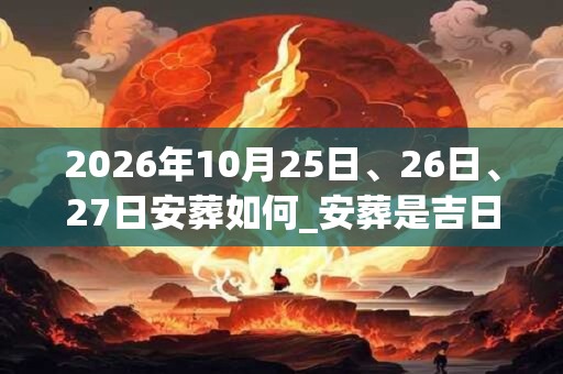 2026年10月25日、26日、27日安葬如何_安葬是吉日吗