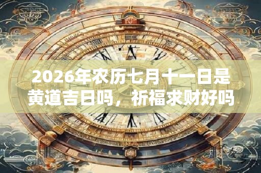 2026年农历七月十一日是黄道吉日吗，祈福求财好吗？