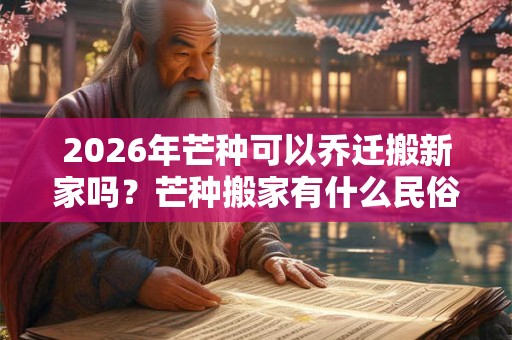 2026年芒种可以乔迁搬新家吗？芒种搬家有什么民俗禁忌吗？