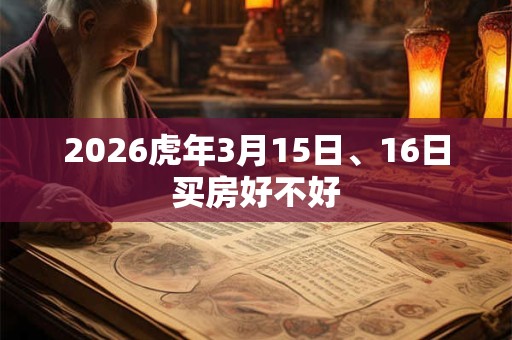 2026虎年3月15日、16日买房好不好