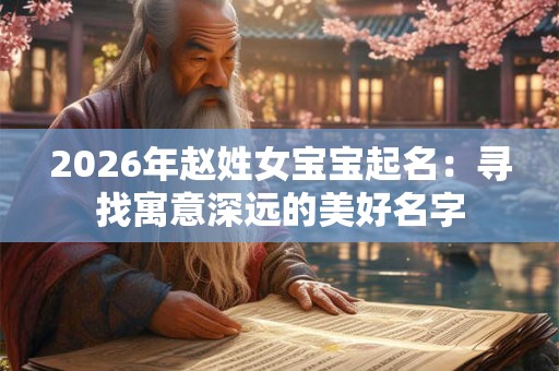 2026年赵姓女宝宝起名：寻找寓意深远的美好名字