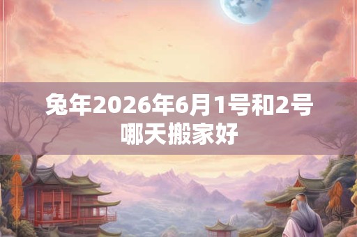 兔年2026年6月1号和2号哪天搬家好