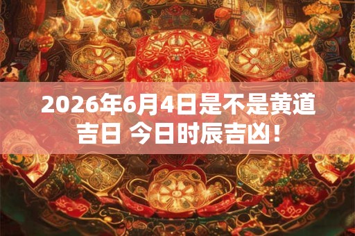 2026年6月4日是不是黄道吉日 今日时辰吉凶！