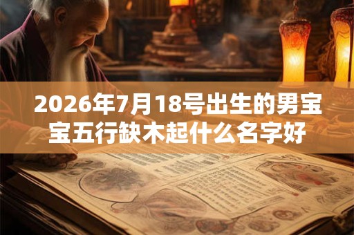 2026年7月18号出生的男宝宝五行缺木起什么名字好