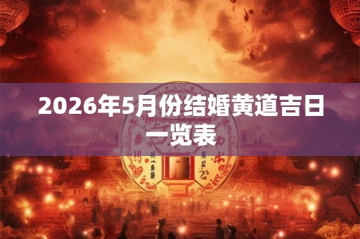 2026年5月份结婚黄道吉日一览表