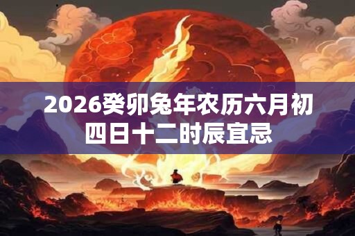 2026癸卯兔年农历六月初四日十二时辰宜忌 2026癸卯兔年农历六月初四日十二时辰宜忌
