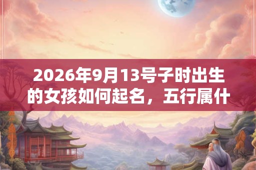 2026年9月13号子时出生的女孩如何起名，五行属什么