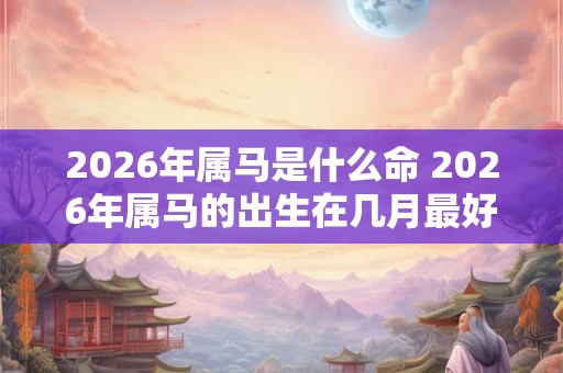 2026年属马是什么命 2026年属马的出生在几月最好