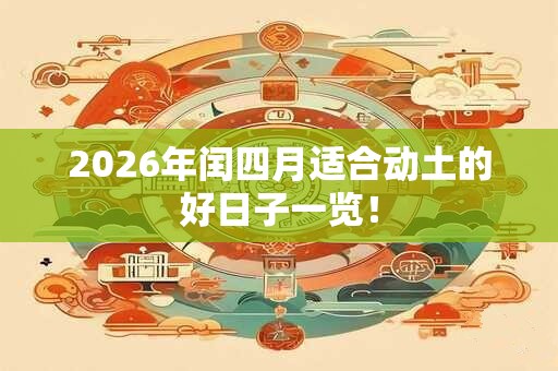 2026年闰四月适合动土的好日子一览！