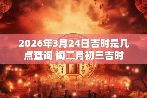 2026年3月24日吉时是几点查询 闰二月初三吉时