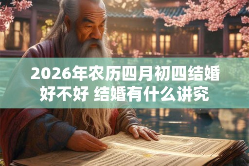 2026年农历四月初四结婚好不好 结婚有什么讲究