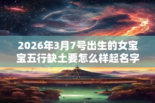 2026年3月7号出生的女宝宝五行缺土要怎么样起名字