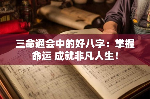 三命通会中的好八字：掌握命运 成就非凡人生！