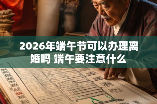 2026年端午节可以办理离婚吗 端午要注意什么