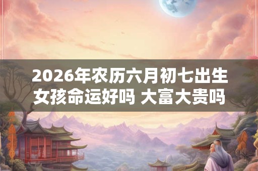 2026年农历六月初七出生女孩命运好吗 大富大贵吗