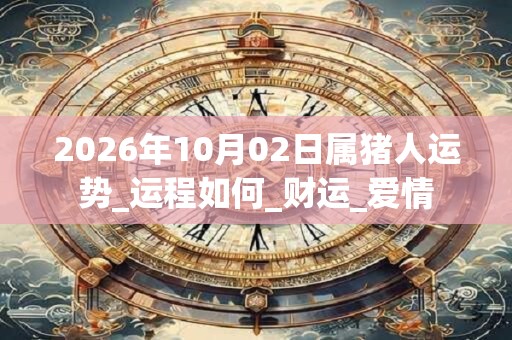 2026年10月02日属猪人运势_运程如何_财运_爱情