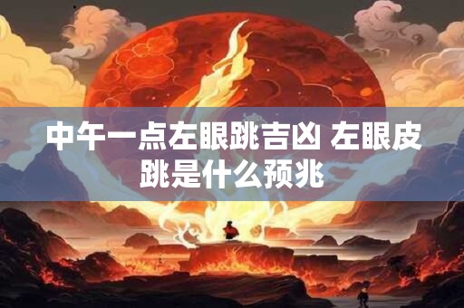 中午一点左眼跳吉凶 左眼皮跳是什么预兆