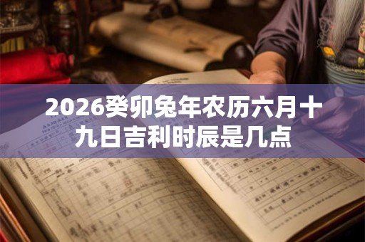 2026癸卯兔年农历六月十九日吉利时辰是几点