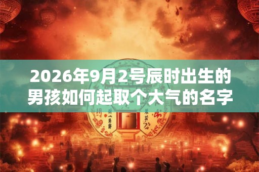 2026年9月2号辰时出生的男孩如何起取个大气的名字和五行属性