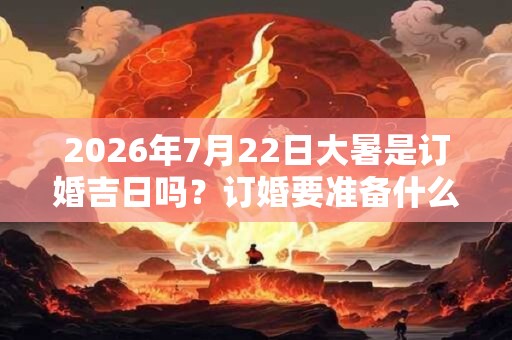 2026年7月22日大暑是订婚吉日吗？订婚要准备什么？