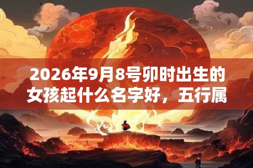 2026年9月8号卯时出生的女孩起什么名字好，五行属什么