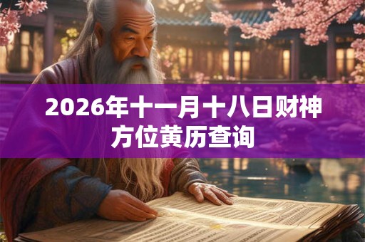 2026年十一月十八日财神方位黄历查询