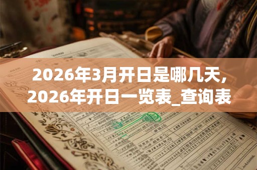 2026年3月开日是哪几天,2026年开日一览表_查询表