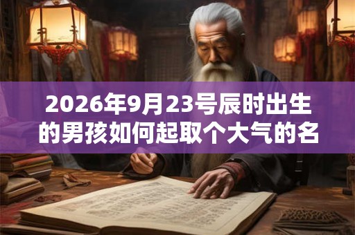 2026年9月23号辰时出生的男孩如何起取个大气的名字和五行属性
