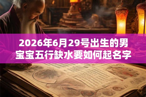 2026年6月29号出生的男宝宝五行缺水要如何起名字
