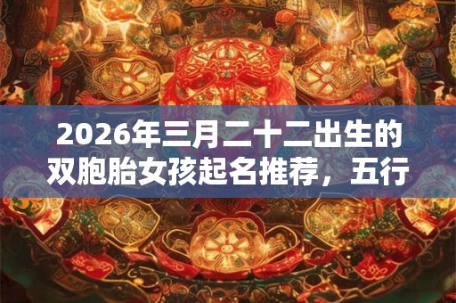2026年三月二十二出生的双胞胎女孩起名推荐，五行属什么
