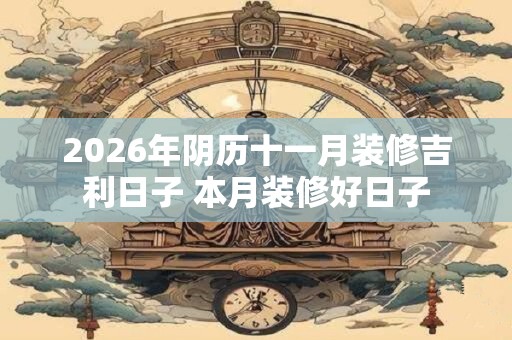 2026年阴历十一月装修吉利日子 本月装修好日子