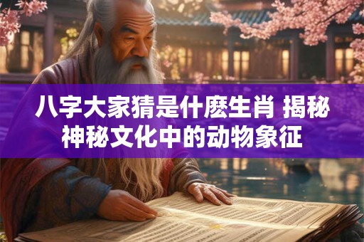 八字大家猜是什麽生肖 揭秘神秘文化中的动物象征