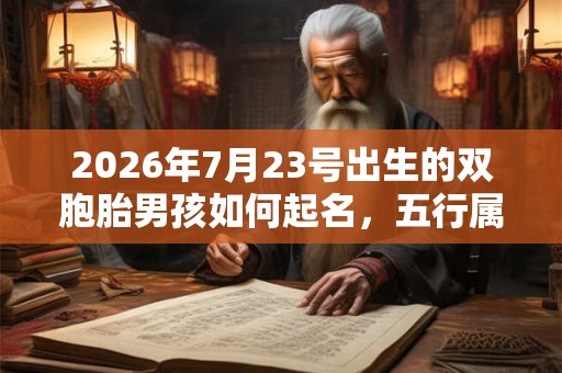2026年7月23号出生的双胞胎男孩如何起名，五行属什么