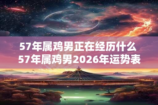 57年属鸡男正在经历什么 57年属鸡男2026年运势表现