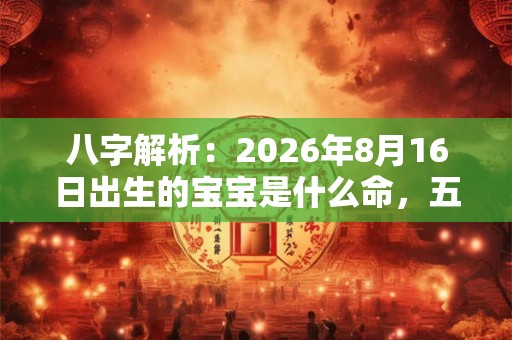 八字解析：2026年8月16日出生的宝宝是什么命，五行缺什么