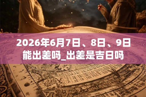 2026年6月7日、8日、9日能出差吗_出差是吉日吗