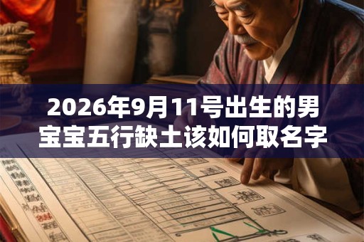 2026年9月11号出生的男宝宝五行缺土该如何取名字