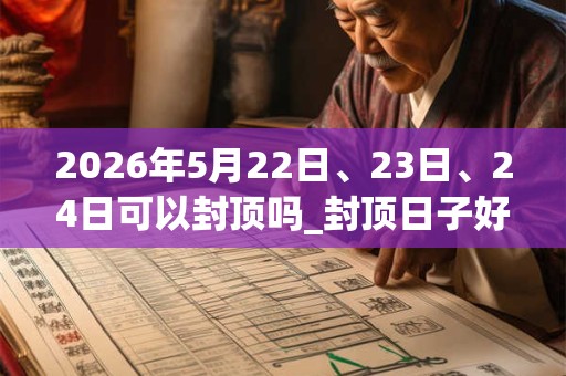 2026年5月22日、23日、24日可以封顶吗_封顶日子好吗