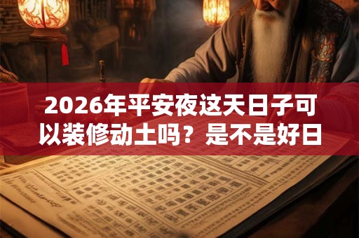 2026年平安夜这天日子可以装修动土吗？是不是好日子？