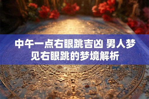 中午一点右眼跳吉凶 男人梦见右眼跳的梦境解析